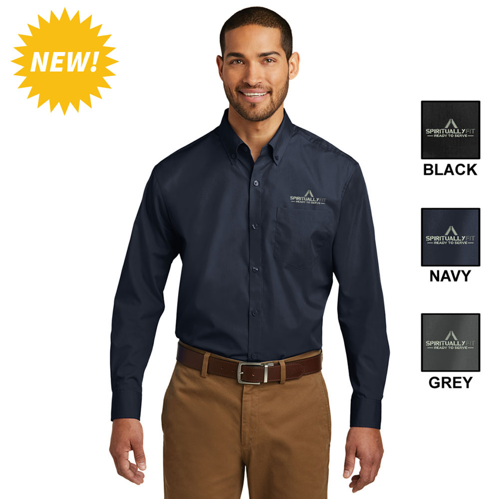 MEN'S LS POPLIN SHIRT NAVY