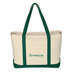 FAMILY LIFE CANVAS BOAT TOTE BAG